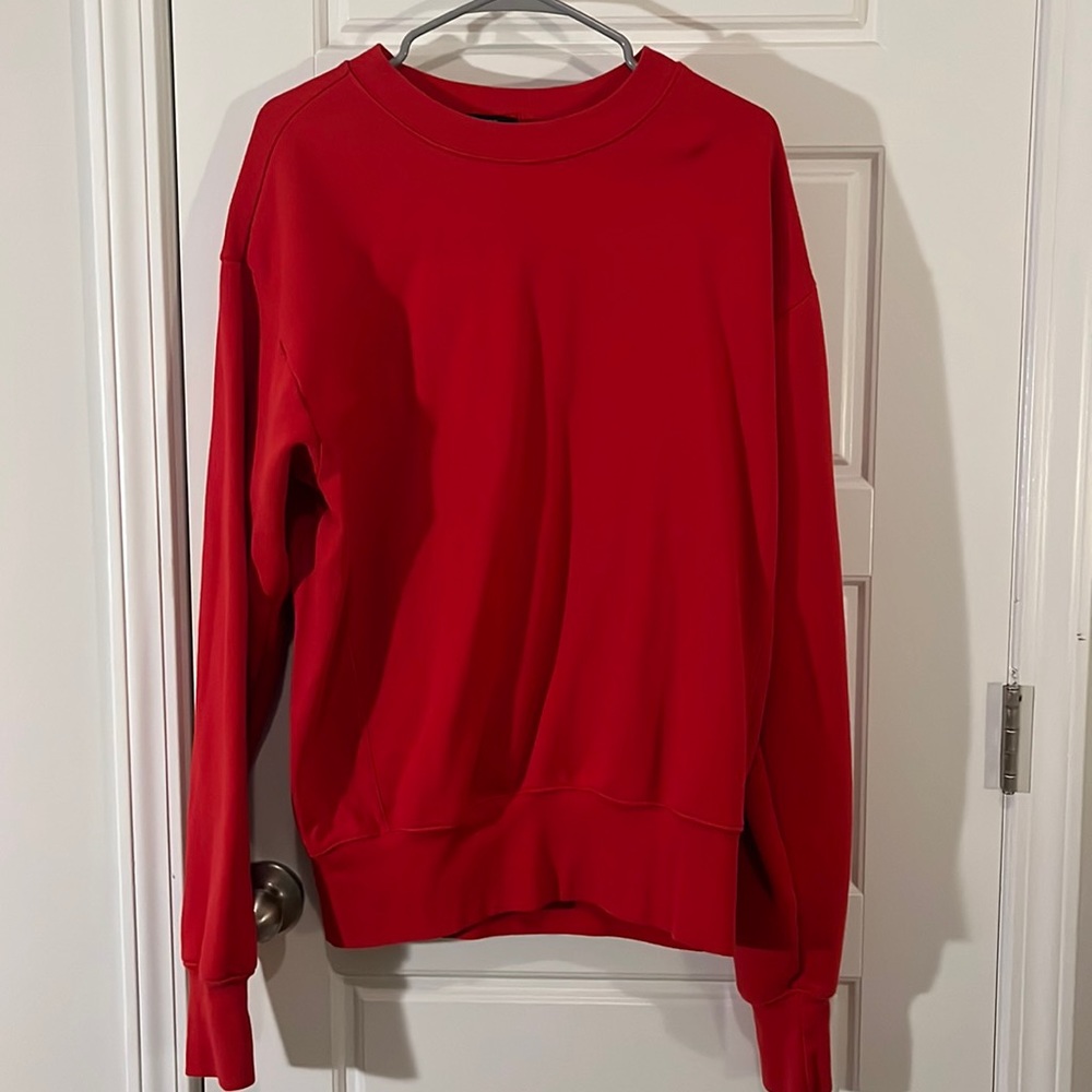 red crewneck